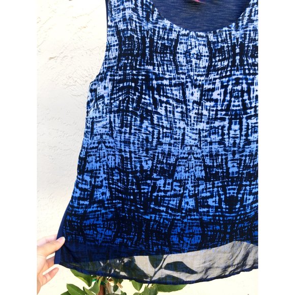Rafaella Blue Layered Sleeveless Top (S/P/CH) - Picture 2 of 5